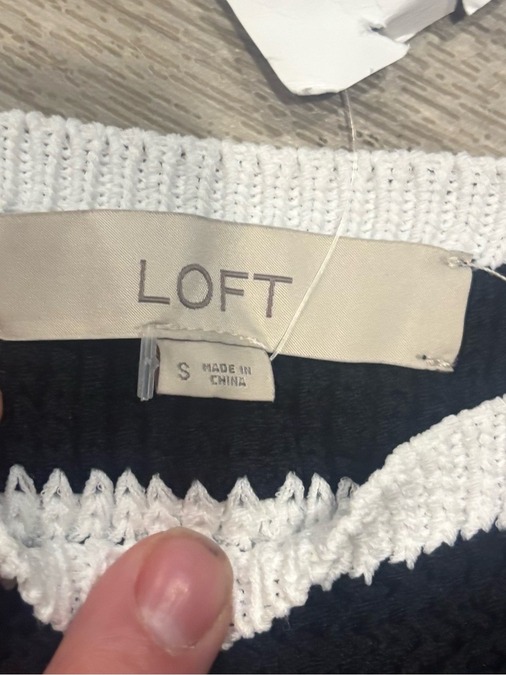 LOFT Navy and White Striped Knit Sundress - Picture 7 of 9